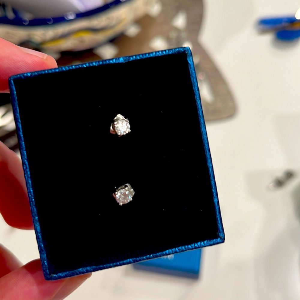 CZ earrings sterling silver